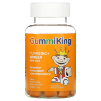 Куркума и имбирь, для детей, иммунитет, антиоксидант и противовоспалительное средство (Turmeric + Ginger For Kids, Immunity + Antioxidant + Anti-Inflammatory) манго, GummiKing, 60 жевательных мармеладок