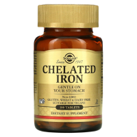 Хелатное железо Солгар (Chelated Iron Solgar), 100 таблеток