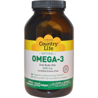 Omega-3 1000 mg (Country Life) 200 гелевых капсул