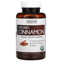 Органическая цейлонская корица (Organic Ceylon Cinnamon) 500 мг, Healths Harmony, 120 таблеток