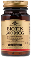 Биотин Солгар 300 мкг (Biotin Solgar 300 mcg) - 100 таблеток