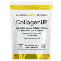 CollagenUP California Gold Nutrition - Морской гидролизованный коллаген, гиалуроновая кислота и витамин C с нейтральным вкусом, 206 г