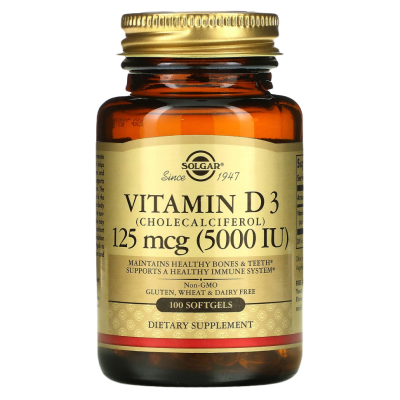 Витамин Д3, 5000 МЕ (Vitamin D3, 5000 IU), 100 капсул
