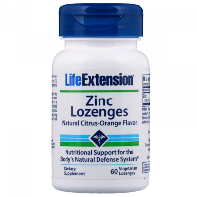 Пастилки с цинком(Zinc Lozenges) Life Extension, 60 леденцов