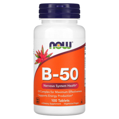 В-50 Комплекс Нау Фудс (B-50 Complex Now Foods) (B1, B2, B3, B5, B6, B12) 100 таблеток