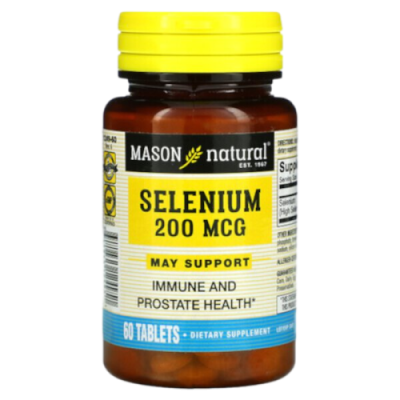 Селен (Selenium) 200 мкг, Mason Natural, 60 таблеток