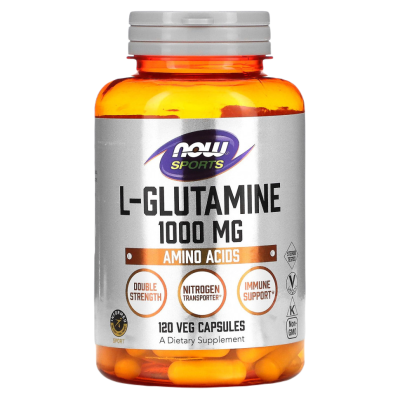 L-Глутамин, двойная сила (L-Glutamine, Double Strength), 1000 мг, 120 капсул