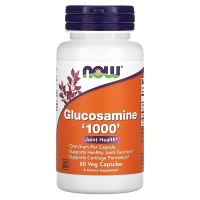 Глюкозамин (Glucosamine) 1000 мг, Now Foods, 60 вегетарианских капсул 
