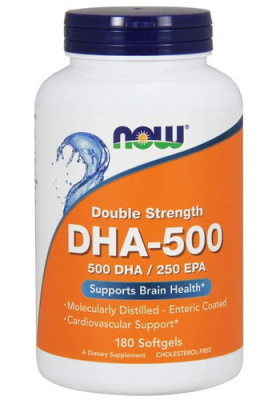DHA-500/EPA-250 Now Foods, (двойная сила Нау Фудс), 180 капсул