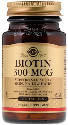Биотин (Biotin), 300 мкг, 100 таблеток