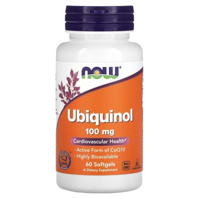 Убихинол Нау Фудс (Ubiquinol Now Foods), 100 мг, 60 капсул
