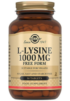 L-Лизин Солгар 1000 мг (L-Lysine Solgar 1000 mg) - 50 таблеток