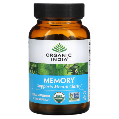Память (Memory), Organic India, 90 вегетарианских капсул