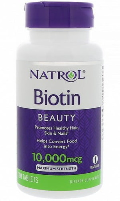 Biotin 10000 mcg Natrol (Биотин 10000 мкг Натрол), 100 таблеток