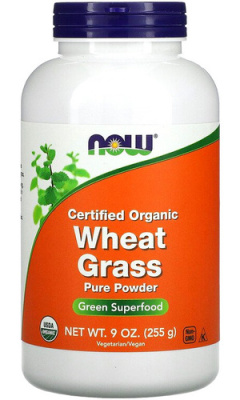 Сертифицированные органические ростки пшеницы Нау Фудс (Wheat Grass Now Foods), чистый порошок, 255 г