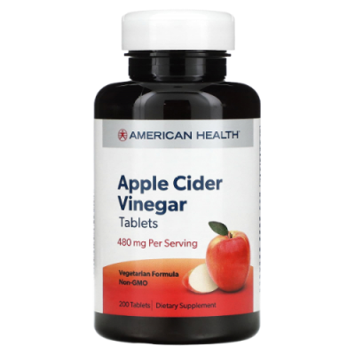 Яблочный уксус (Apple Cider Vinegar), American Health, 200 таблеток