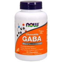 ГАБА Гамма-Аминомасляная Кислота (GABA) апельсиновый вкус, Now Foods, 90 жевательных таблеток