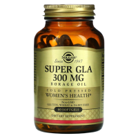 Супер ГЛК Масло бурачника  (Super GLA Borage Oil), 300 мг, SOLGAR, 60 гелевых капсул