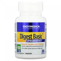 Дайджест Басик + Пробиотики (Digest Basic + Probiotics), Enzymedica, 30 капсул