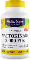 Наттокиназа (Nattokinase 2,000 FUs) 100 мг, Healthy Origins, 180 вегетарианских капсул