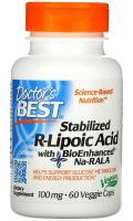 Стабилизированная R-липоевая кислота Доктор’с Бест (Stabilized R-Lipoic Acid Doctor’s Best), 100 мг, 60 растительных капсул