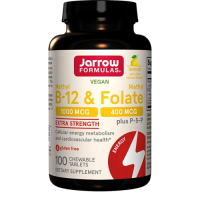 Метил В-12 & Метил Фолат (Methyl B-12 & Methyl Folate) 1000 мкг / 400 мкг, Jarrow Formulas, 100 жевательных таблеток