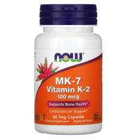 MK-7 - Витамин K2 Now Foods, 100 мкг, 60 растительных капсул