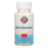 Бенфотиамин+ (Benfotiamine+), 150 мг, KAL, 60 вегетарианских капсул