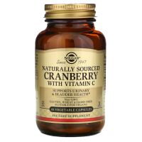 Натуральная клюква с витамином С Солгар (Natural Cranberry with Vitamin C Solgar) - 60 капсул