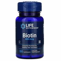Виотин (Biotin) 600 mcg Life Extension, 100 капсул