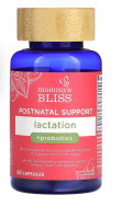 Послеродовая поддержка, лактация + пробиотики (Postnatal support lactation + probiotics), Mommy's Bliss, 60 капсул
