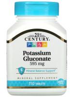 Глюконат калия (Potassium Gluconate) 21st Century, 110 таблеток
