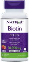 Биотин Натрол 10000 мкг (Biotin Natrol 10000 mcg), 60 быстрорастворимых таблеток