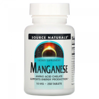 Марганец (Manganese) 10 мг, Source Naturals, 250 таблеток