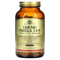 Омега 3-6-9 Солгар (Omega 3-6-9 Solgar), 1300 мг, 120 мягких таблеток