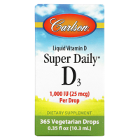 Витамин Д3 Супер Ежедневно (Super Daily Vitamin D3) 1000 МЕ, Carlson Labs,10,3 мл (0,35 жидких унций)
