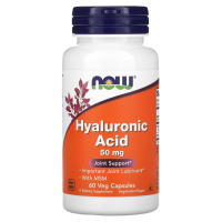 Гиалуроновая кислота Now Foods (Hyaluronic Acid), 50 мг, 60 растительных капсул