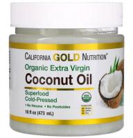 Органическое нерафинированное кокосовое масло первого холодного отжима (Superfood Cocount Oil) California Gold Nutrition, 473 мл