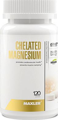 Магний Хелат (Chelated Magnesium), Maxler, 120 вегетарианских таблеток