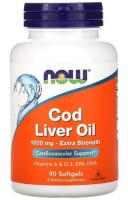 Жир печени трески усиленного действия Нау Фудс (Cod Liver Oil Now Foods), 1000 мг, 90 мягких таблеток