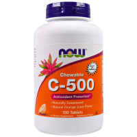 Жевательный Витамин C  апельсиновый вкус (Chewable Vitamin C-500 Now Foods) 500 мг, 100 таблеток