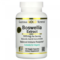 Экстракт Босвеллии (Boswellia Extract) 500 мг, California Gold Nutrition, 120 вегетарианских капсул