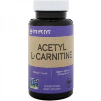 Ацетил L-Карнитин (Acetyl L-Carnitine), 500 мг, MRM Nutrition, 60 веганских капсул