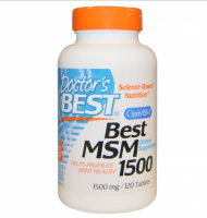 МСМ с OptiMSM, 1500 мг, Доктор’с Бест(Doctor’s Best) 120 таблеток