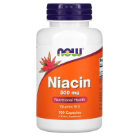 Ниацин + Витамин B3  Нау Фудс(Niacin + Vitamin B3 Now Foods) , 500 мг, 100 капсул