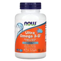 Ультра Омега-3 Нау Фудс(Ultra Omega-3 Now  Foods), 3-D, 600 EPA / 300 DHA, 90 капс