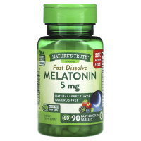 Мелатонин (Melatonin) натуральные ягоды, 5 мг, Nature's Truth, 90 быстро растворяющихся таблеток