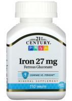 Железо (Iron) 21st Century, 27 мг, 110 таблеток