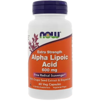 Альфа-липоевая кислота, экстра сила (Alpha Lipoic Acid Extra Strength), 600 мг, 60 капсул