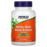 Горянка, Икариин, Эпимедиум Экстракт  Нау Фудс(Horny Goat Weed Extract  NOW Foods) 750 мг, 90 таблеток